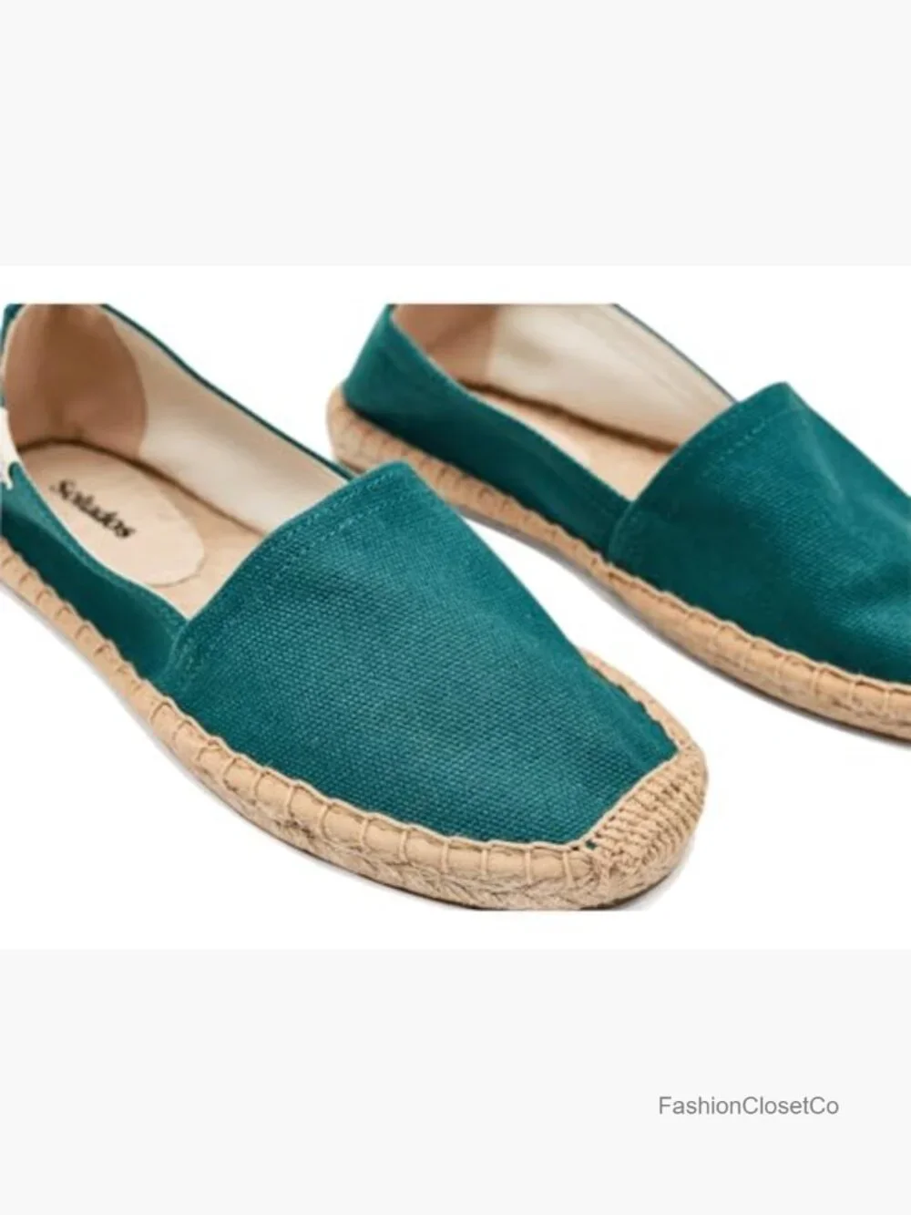 Espadrille Slip-On Flats with Jute Sole Breathable Flexible Cushioned